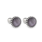 Gray & Blue CZ Externally Threaded Stainless Steel Ear Studs - Gray & Blue CZ Externally Threaded Stainless Steel Ear Studs - Blue by CRUXJEWELRY