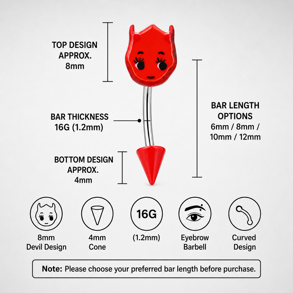 Crux – Red Little Demon Edelstahl-Rook-Steckbolzen 