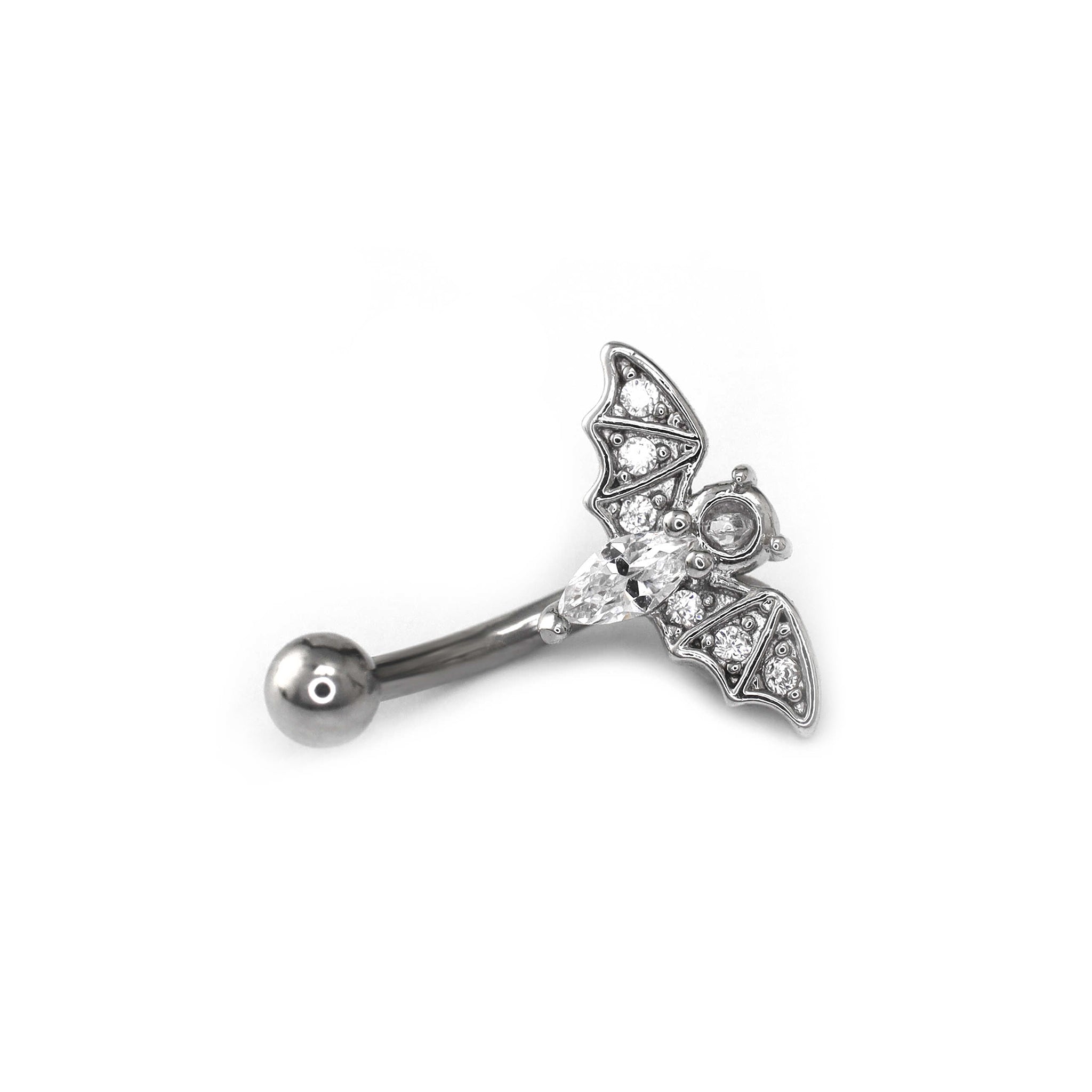 Bat CZ Externally Threaded Stainless Steel EyeBrow Studs - Bat CZ Externally Threaded Stainless Steel EyeBrow Studs - Default Title by CRUXJEWELRY