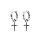 Woven Cross Pendant stainless steel Earrings - Woven Cross Pendant stainless steel Earrings - Set by CRUXJEWELRY