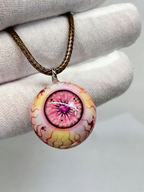Crimson Pact Glitter Eye Necklace | Handcrafted Dark Fantasy Gothic Accessory（1PCS）