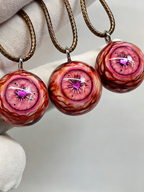 Crimson Pact Glitter Eye Necklace | Handcrafted Dark Fantasy Gothic Accessory（1PCS）