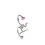 Colorful Serpent CZ Titanium Horseshoe Ring - Colorful Serpent CZ Titanium Horseshoe Ring - Pink / 8mm by CRUXJEWELRY