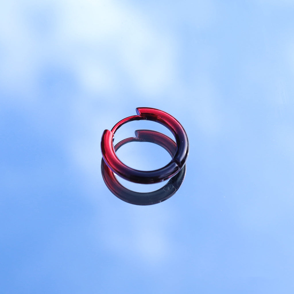 Gradient Multicolored Electroplated Stainless Steel Earrings - Black-Red Gradient