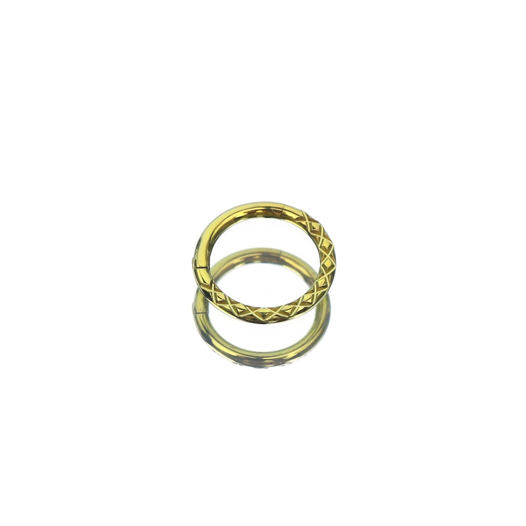16G Snake Texture Titanium Segment Hoop - 16G Snake Texture Titanium Segment Hoop - Gold by CRUXJEWELRY