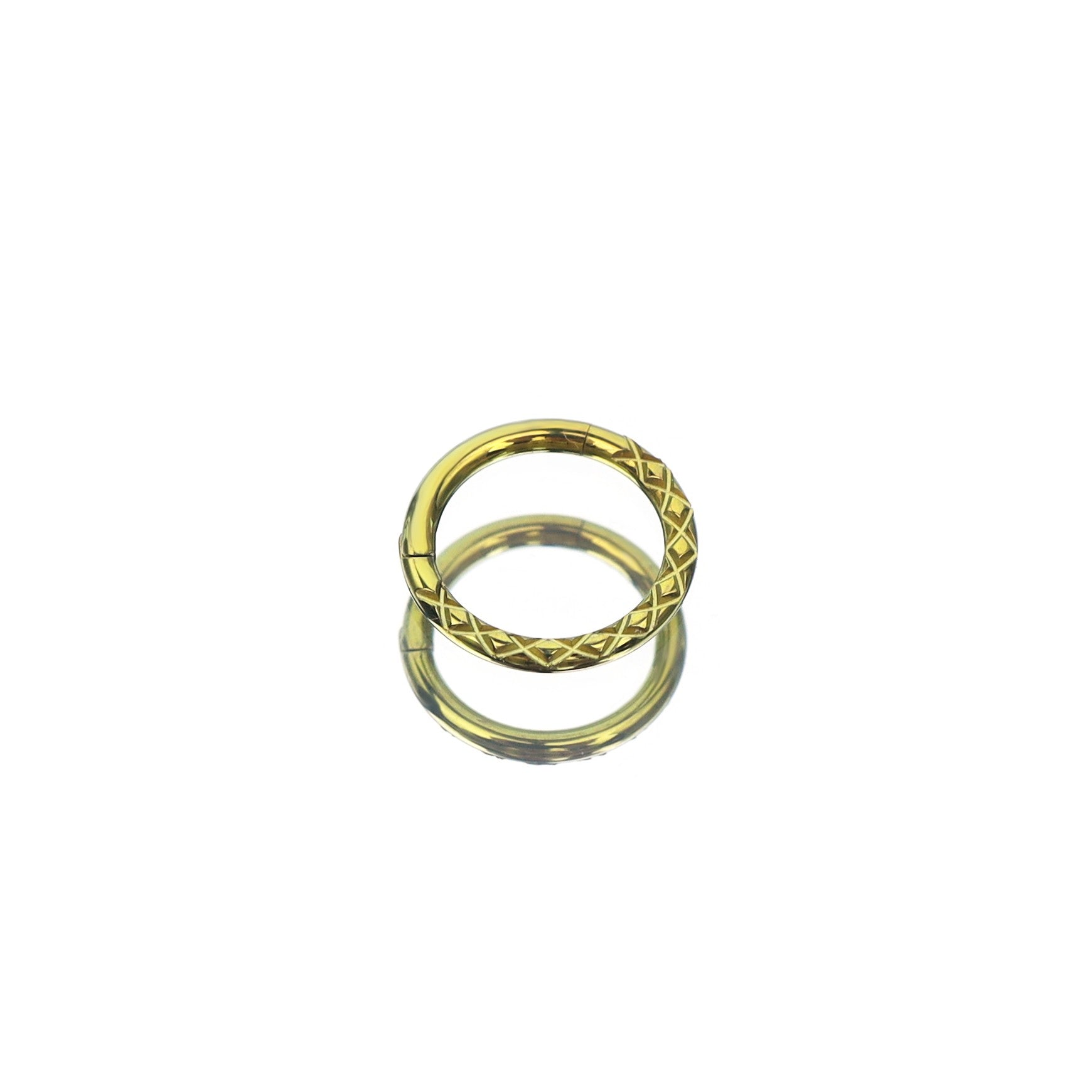 16G Snake Texture Titanium Segment Hoop - 16G Snake Texture Titanium Segment Hoop - Gold by CRUXJEWELRY
