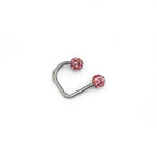 Full CZ Stainless Steel U-Ring - Full CZ Stainless Steel U-Ring - Deep Pink / 8mm by CRUXJEWELRY