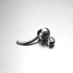 Double Gem CZ S925 Sterling Silver Belly Ring - Double Gem CZ S925 Sterling Silver Belly Ring - 6 mm by CRUXJEWELRY