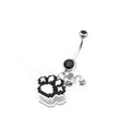 Paws & Purrs - Pixel Art Cat Paw Pendant Belly Ring - Paws & Purrs - Pixel Art Cat Paw Pendant Belly Ring - Default Title by CRUXJEWELRY