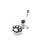 Paws & Purrs - Pixel Art Cat Paw Pendant Belly Ring - Paws & Purrs - Pixel Art Cat Paw Pendant Belly Ring - Default Title by CRUXJEWELRY