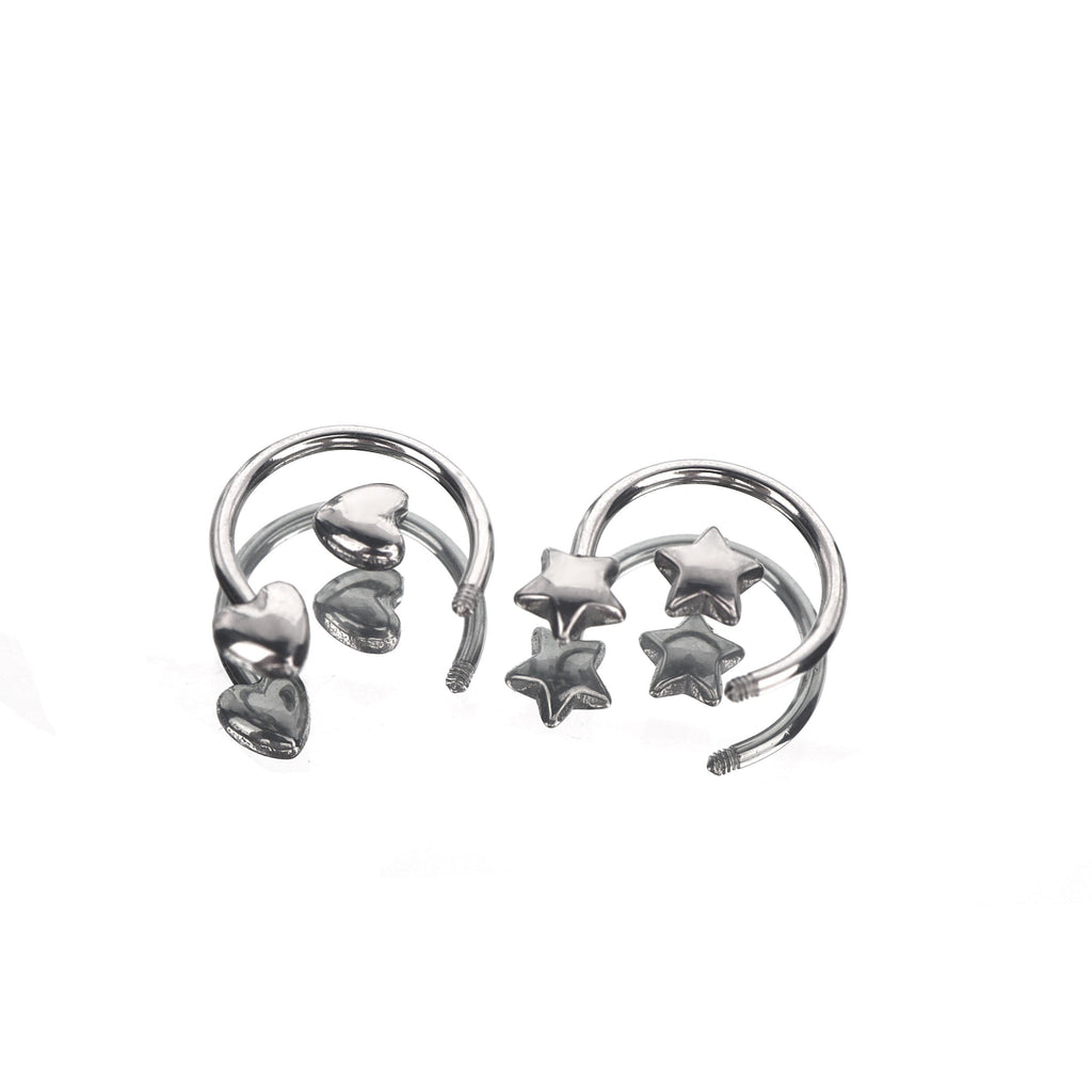 Star & Heart Horseshoe Septum Ring - Star & Heart Horseshoe Septum Ring - Star / 8 mm by CRUXJEWELRY