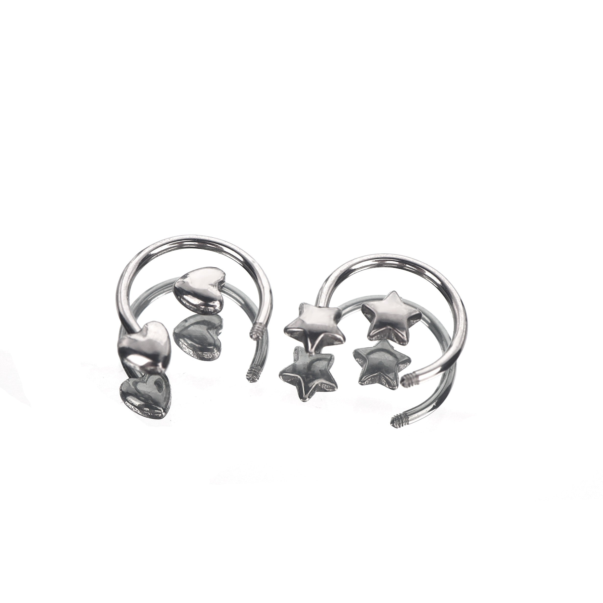 Star & Heart Horseshoe Septum Ring - Star & Heart Horseshoe Septum Ring - Star / 8 mm by CRUXJEWELRY