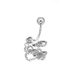 Heart-shaped CZ bow tie Dangle Belly Ring - Heart-shaped CZ bow tie Dangle Belly Ring - Default Title by CRUXJEWELRY