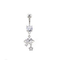 Saturn CZ Pendant Belly Ring - Saturn CZ Pendant Belly Ring - Default Title by CRUXJEWELRY