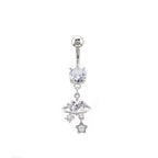 Saturn CZ Pendant Belly Ring - Saturn CZ Pendant Belly Ring - Default Title by CRUXJEWELRY