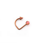 16G Opal Spike Titanium U-Ring - 16G Opal Spike Titanium U-Ring - Peach Pink / 8mm by CRUXJEWELRY