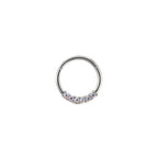 Mini CZ Stainless Steel Segment Ring - Mini CZ Stainless Steel Segment Ring - AB Coating by CRUXJEWELRY