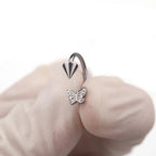 Butterfly Tapered Titanium Horseshoe Ring - Butterfly Tapered Titanium Horseshoe Ring - 8 mm by CRUXJEWELRY
