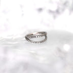 Double Hoop Engraved Titanium Segment Hoop - Double Hoop Engraved Titanium Segment Hoop - silver-1 by CRUXJEWELRY