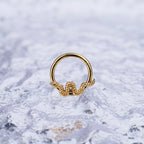 Sliver & Gold Serpent Stainless Steel Segment Ring - Sliver & Gold Serpent Stainless Steel Segment Ring - Gold by CRUXJEWELRY
