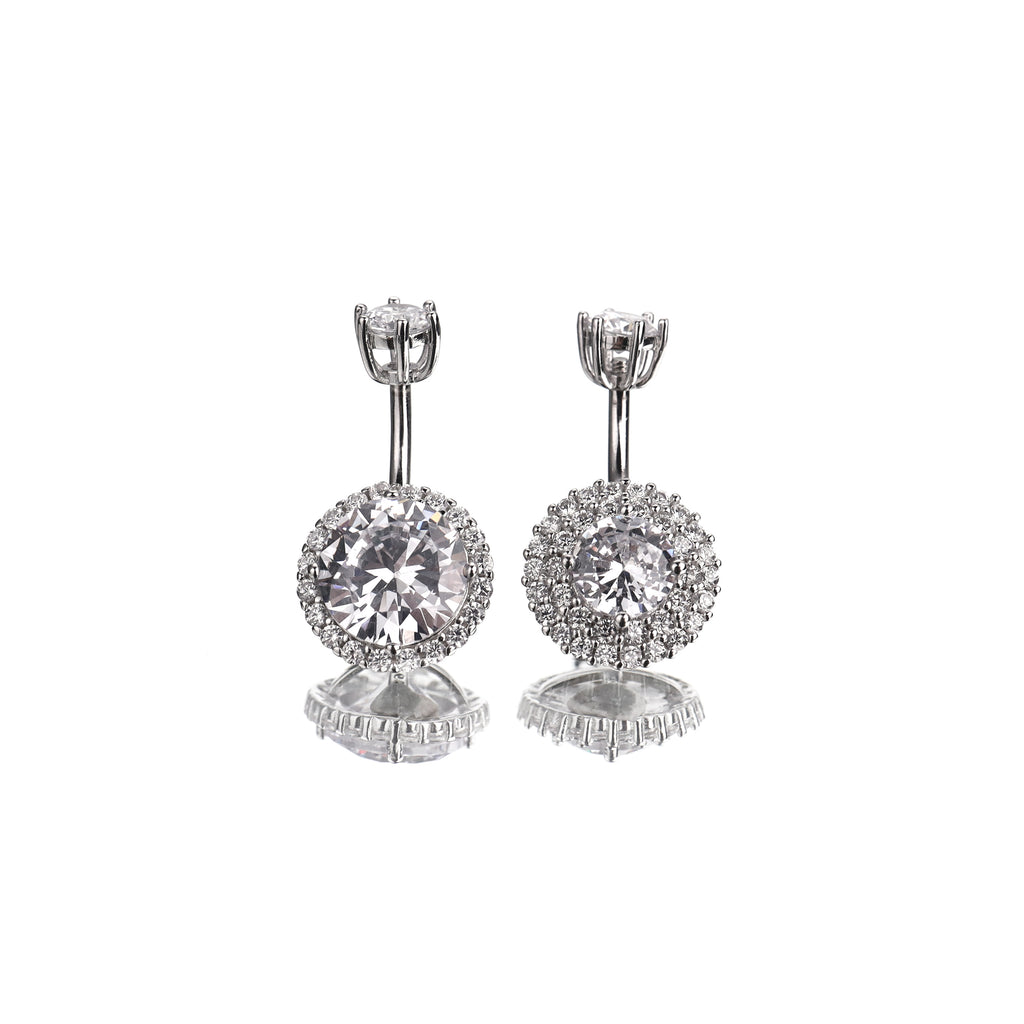 Sterling Silver Crystal Navel Ring - Sterling Silver Crystal Navel Ring - Single-Layer / 6mm by CRUXJEWELRY