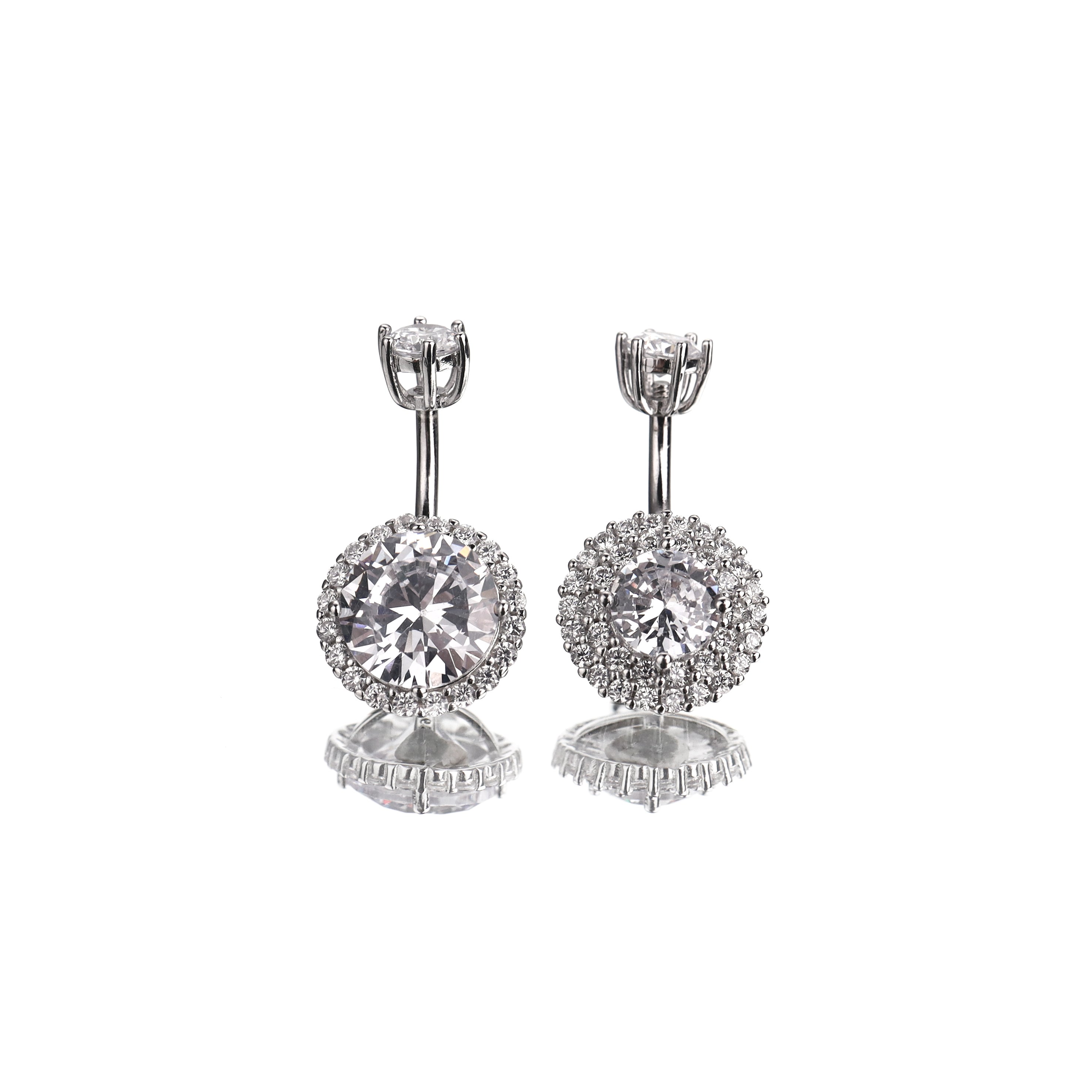 Sterling Silver Crystal Navel Ring - Sterling Silver Crystal Navel Ring - Single-Layer / 6mm by CRUXJEWELRY