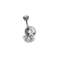 Sterling Silver Crystal Navel Ring - Sterling Silver Crystal Navel Ring - Single-Layer / 6mm by CRUXJEWELRY