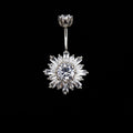 Sterling Silver Snowflake Navel Ring - Sterling Silver Snowflake Navel Ring - 6mm by CRUXJEWELRY