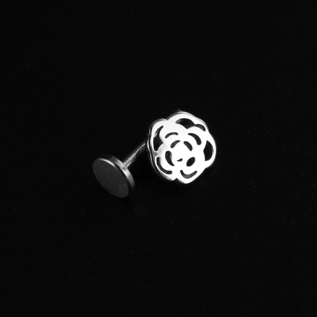 Internal Threaded Rose Heart Bat Dollar Sign Lip Ring - Internal Threaded Rose Heart Bat Dollar Sign Lip Ring - Rose / 6mm by CRUXJEWELRY