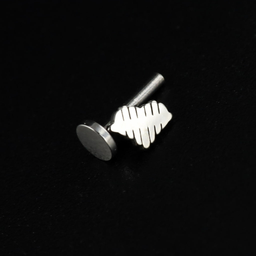 Internal Threaded Rose Heart Bat Dollar Sign Lip Ring - Internal Threaded Rose Heart Bat Dollar Sign Lip Ring - Locked Love / 6mm by CRUXJEWELRY