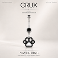 Paws & Purrs - Pixel Art Cat Paw Pendant Belly Ring