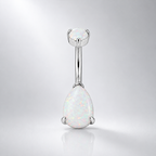 Teardrop Double Opal Titanium Belly Ring