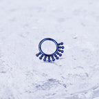 Sun Burst Titanium Segment Hoop - Sun Burst Titanium Segment Hoop - Deep Blue / Big by CRUXJEWELRY