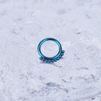Sun Burst Titanium Segment Hoop - Sun Burst Titanium Segment Hoop - Cyan / Small by CRUXJEWELRY