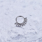 Sun Burst Titanium Segment Hoop - Sun Burst Titanium Segment Hoop - Sliver / Big by CRUXJEWELRY