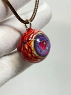 Amethyst Love Heart Eyeball Pendant | Creepy Cute Gothic Handmade Jewelry（1PCS）