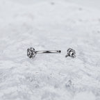 Rose Series Internally Threaded Stainless Steel Eyebrow Studs - Rose Series Internally Threaded Stainless Steel Eyebrow Studs - Rose-Ball by CRUXJEWELRY