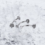 Rose Series Internally Threaded Stainless Steel Eyebrow Studs - Rose Series Internally Threaded Stainless Steel Eyebrow Studs - Rose-Ball by CRUXJEWELRY