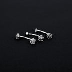 Rose Series Internally Threaded Stainless Steel Eyebrow Studs - Rose Series Internally Threaded Stainless Steel Eyebrow Studs - Rose-Ball by CRUXJEWELRY