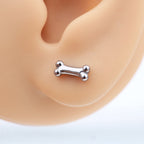 Cute Mini Bone Stainless Steel Internally Threaded Lip Ring - Cute Mini Bone Stainless Steel Internally Threaded Lip Ring - White / 6mm by CRUXJEWELRY