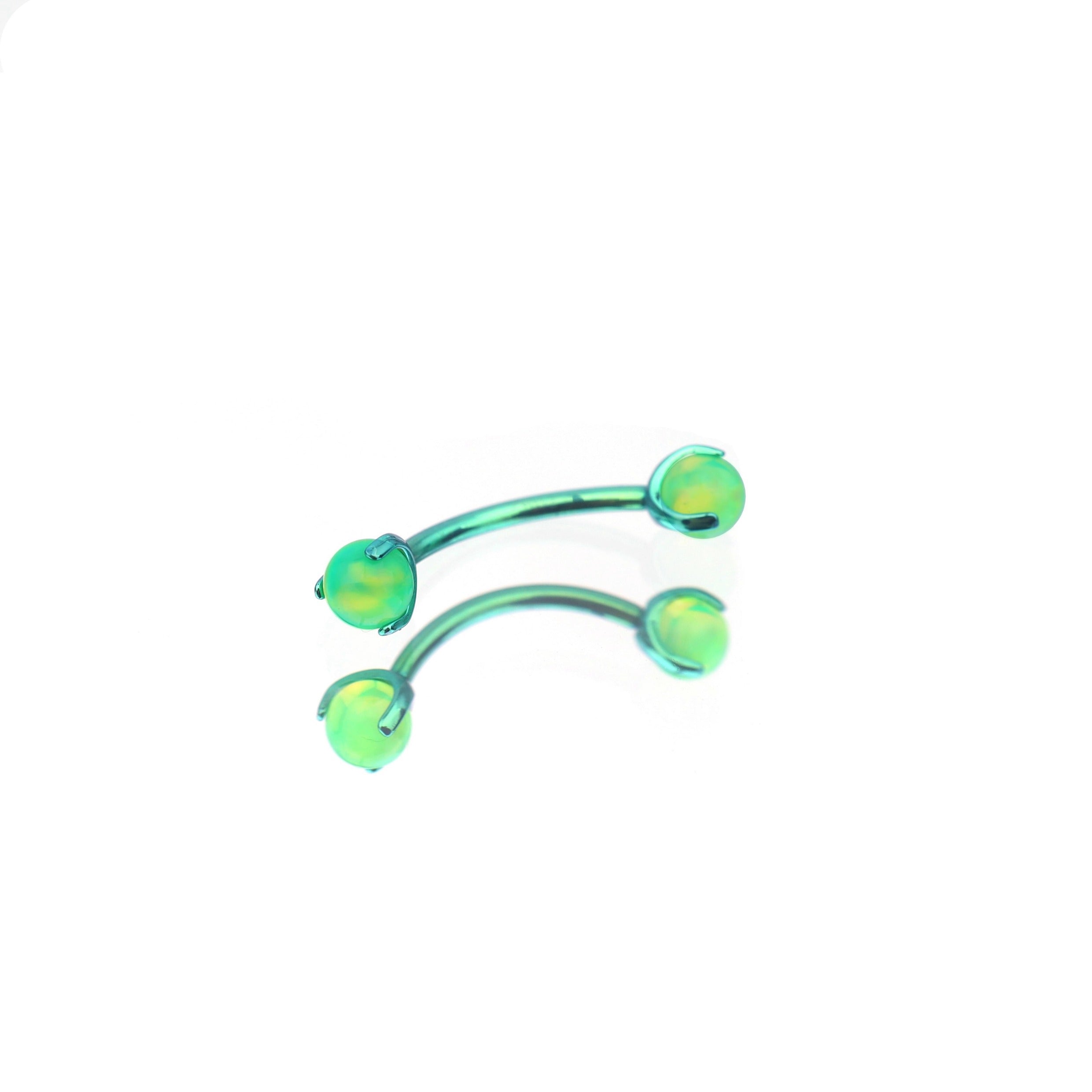 Jelly Opal Titanium Rook Jewelry - Jelly Opal Titanium Rook Jewelry - Green / 4mm / 6mm by CRUXJEWELRY