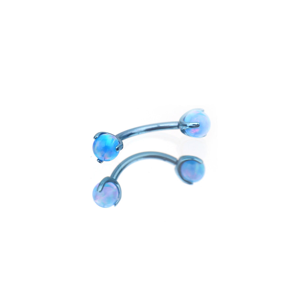 Jelly Opal Titanium Rook Jewelry - Jelly Opal Titanium Rook Jewelry - Blue / 4mm / 6mm by CRUXJEWELRY