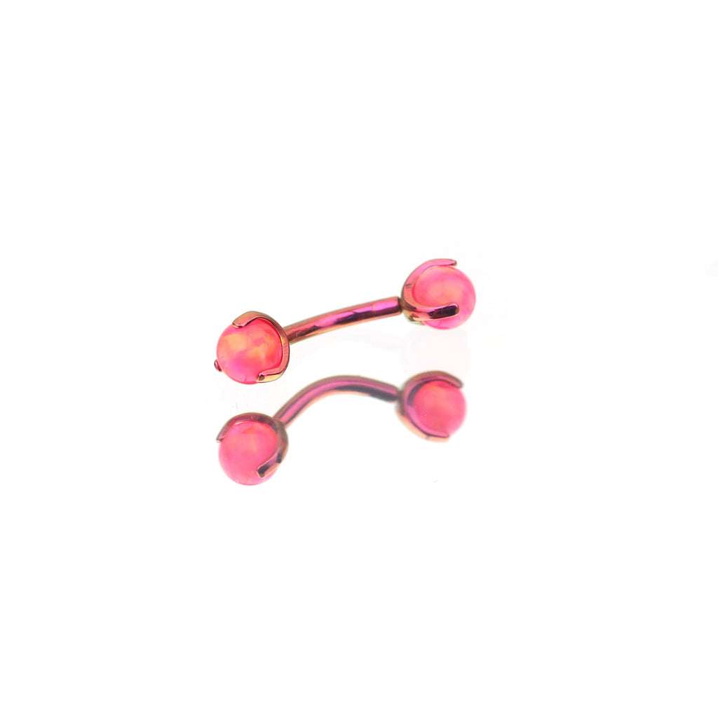 Jelly Opal Titanium Rook Jewelry - Jelly Opal Titanium Rook Jewelry - Pink / 4mm / 6mm by CRUXJEWELRY