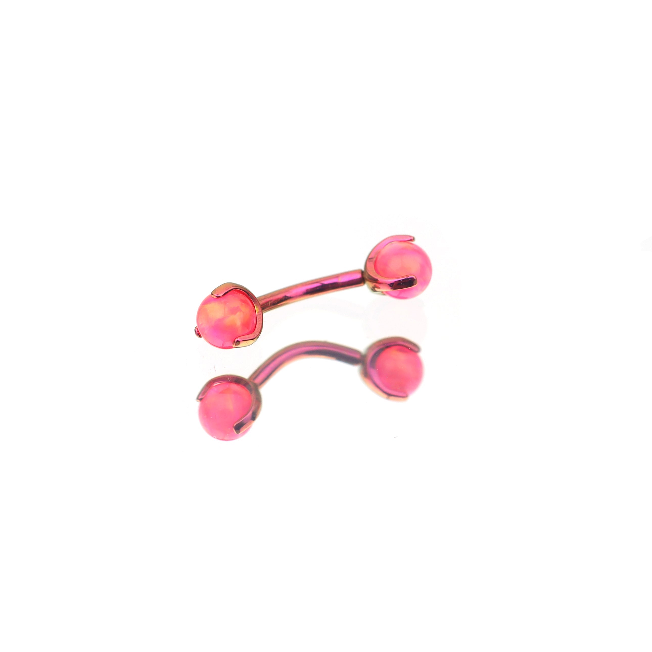 Jelly Opal Titanium Rook Jewelry - Jelly Opal Titanium Rook Jewelry - Pink / 4mm / 6mm by CRUXJEWELRY