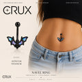 Black Bat Wings Stainless Steel Belly Rings