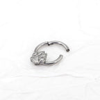 Cute Cat Paw Titanium Segment Hoop - Cute Cat Paw Titanium Segment Hoop - Sliver by CRUXJEWELRY