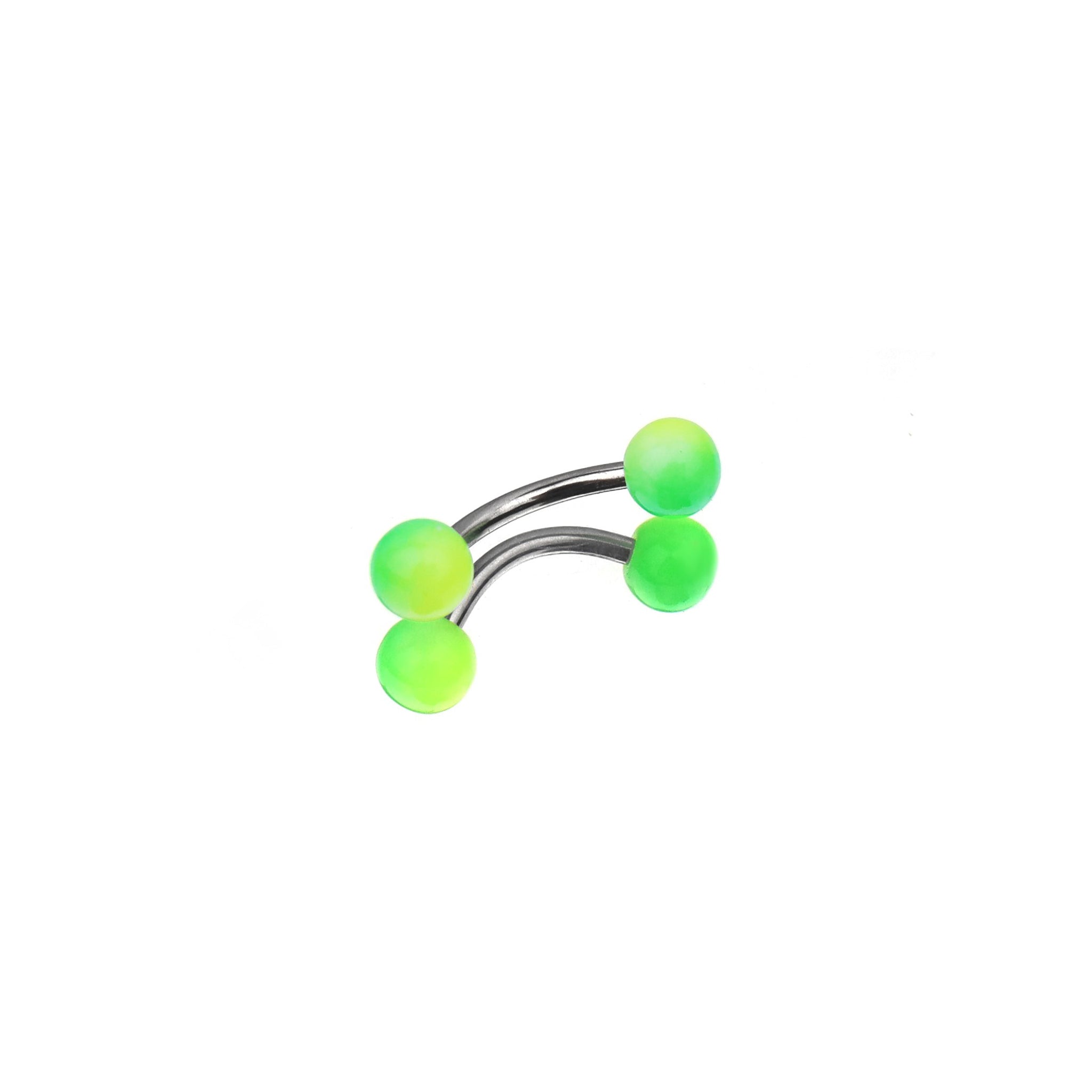 Acrylic Color Block Ball Brow Studs - Acrylic Color Block Ball Brow Studs - Blue-Green Gradient / 6mm by CRUXJEWELRY