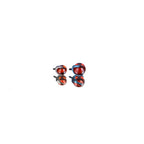 Rainbow CZ Basic ball Titanium Internally Threaded barbell stud - Rainbow CZ Basic ball Titanium Internally Threaded barbell stud - Red / 4mm / 10mm by CRUXJEWELRY