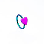 16G Titanium Heart Clicker Ring - 16G Titanium Heart Clicker Ring - Blue-Purple Gradient / 8mm by CRUXJEWELRY