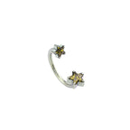 Double Pentagram CZ Titanium Horseshoe Ring - yellow